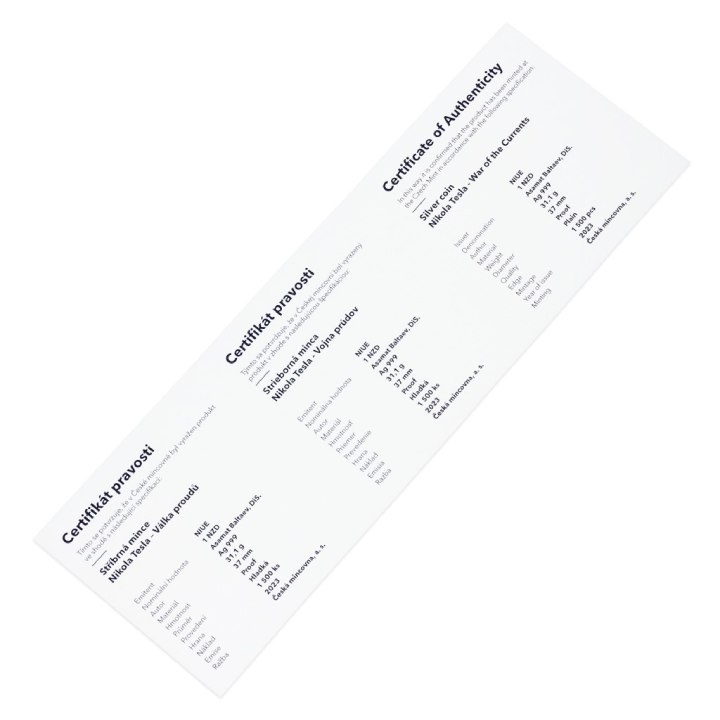 Niue: Nikola Tesla - La guerra delle correnti $1 Argento 2023 Proof