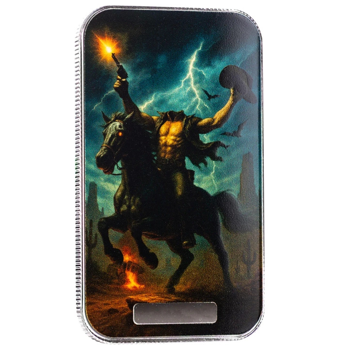 Sztabka Scottsdale Mint - Headless Cowbowy kolorowana 1 uncja Srebra 2025