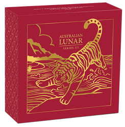 Lunar III: A tigris éve 1 uncia arany 2022 Proof magas domborzat