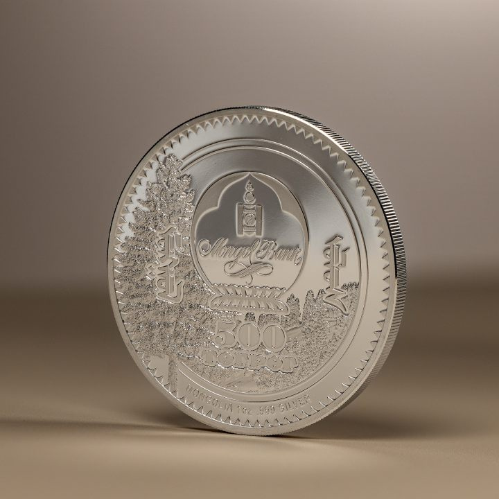 Mongolia: Woodland Spirits - Chipmunk kolorowany 1 uncja Srebra 2023 Proof High Relief