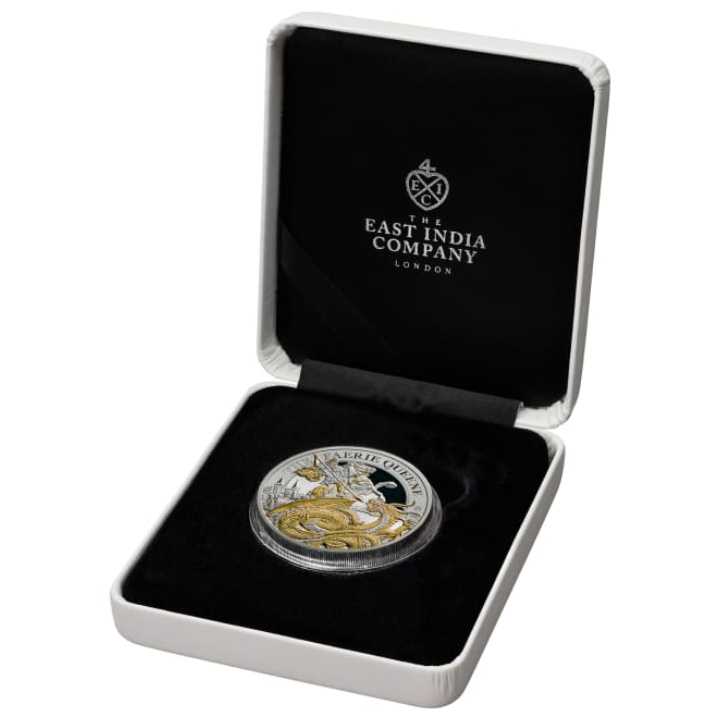 St Helena: Faerie Queene - Redcrosse & The Dragon pozłacany 2 uncje Srebra 2024 Proof