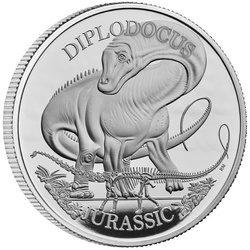 Dinosaurs: Iconic Specimens - Diplodocus 1 oz Silber 2024 Proof