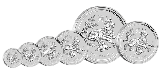 Lunar II: Rok psa 2 unce stříbra 2018