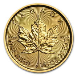 Hoja de arce canadiense 1/10 onza Oro