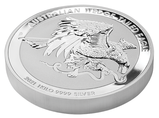Australian Wedge-Tailed Eagle 1000 gramm Silber 2021 Incused coin