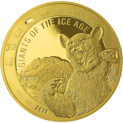 Ghana: Gigantes de la Edad de Hielo - Oso Cavernario 1 oz Plata 2020 Proof