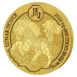 Rwanda : Lunar - Année du Cheval 1/12 once d'or 2026