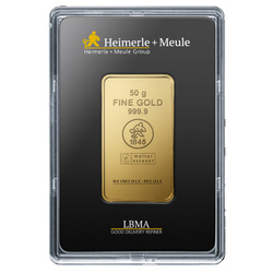 Lingote de oro 50 g Heimerle Meule