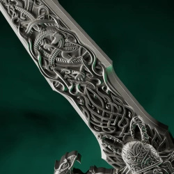 Medalie de argint Laevateinn (Loki's Sword) 1 oz Silver 2026 Ultra High Relief Antiqued Shaped