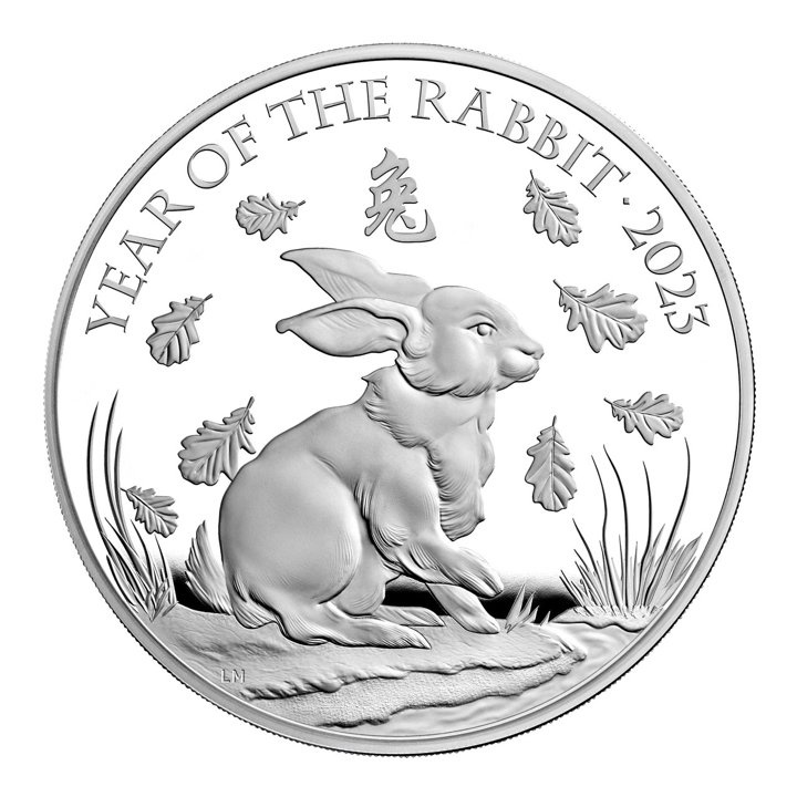 Royal Mint Lunar: Anno del Coniglio 1000 grammi d'argento 2023 Proof