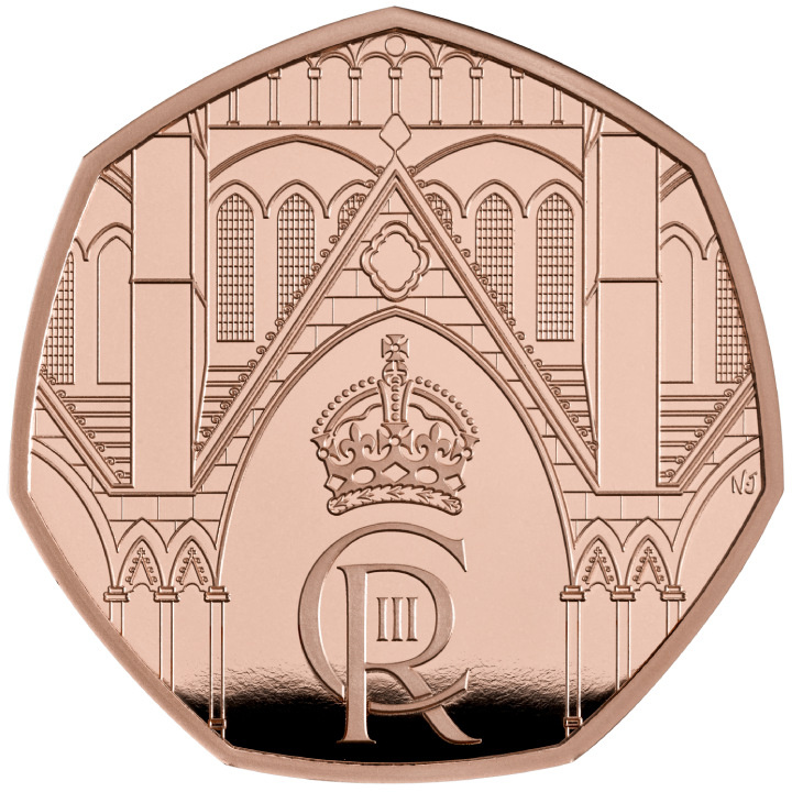 The Coronation of His Majesty King Charles III 50p Gold 2023 Proof