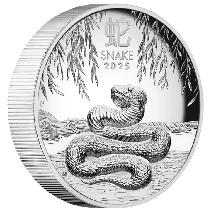 Casa de la Moneda de Perth: Lunar III - Año de la Serpiente 1 oz Plata 2025 Proof Alto Relieve