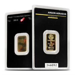 Lingot d'or 5 g Argor-Heraeus