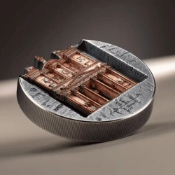 Cookinseln: Petra Al‑Khazneh, koloriert, 5 Unzen Silber, 2025, Antik‑Finish, Hochrelief.