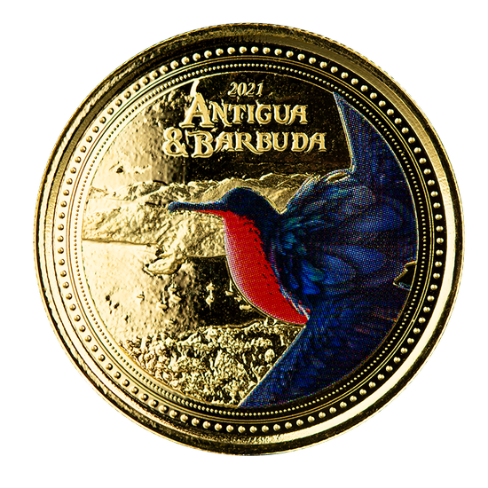 Antigua & Barbuda: Frigatebird coloured 1 oz Gold 2021
