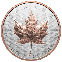 Kanadyjski Liść Klonowy “Silver Maple Leaf” pozłacany 5 uncji Srebra 2025 Reverse Proof Ultra High Relief