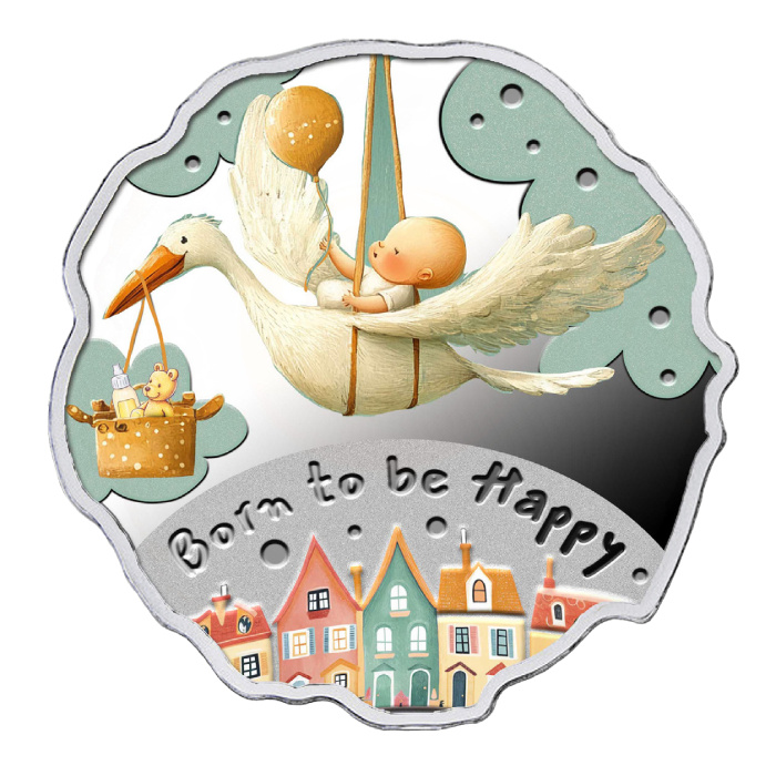 Kamerun: Born to Be Happy kolorovaná 1/2 unce stříbra 2025 Proof