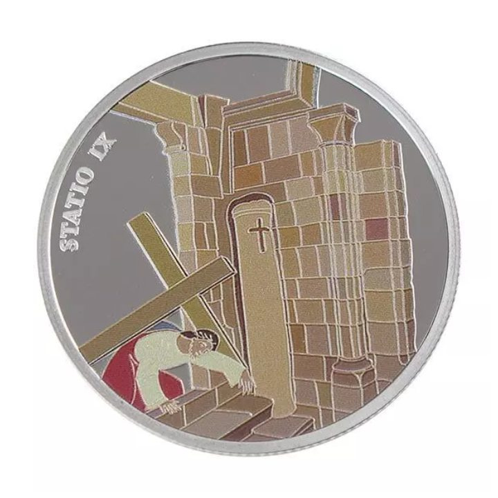 Set of 14 Coins: Via Dolorosa colored 14 x 1 oz Silver 2016 Prooflike