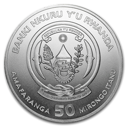 Rwanda: African Ounce - Trzewikodziób 1 uncja Srebra 2019