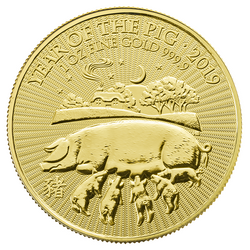 Lunar: Rok Świni 1 uncja Złota 2019 Royal Mint UK