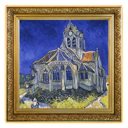 Niue: Vincent van Gogh - Chiesa ad Auvers colorata, placcata in oro 1 oncia d'argento 2023 Proof