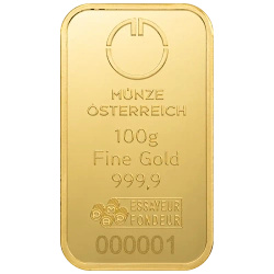 Lingot d’or 100g d’or Austrian Mint