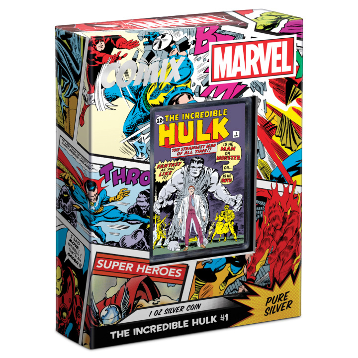 Niue: Marvel Comix - The Incredible Hulk coloured 1 oz Silver 2023 Proof