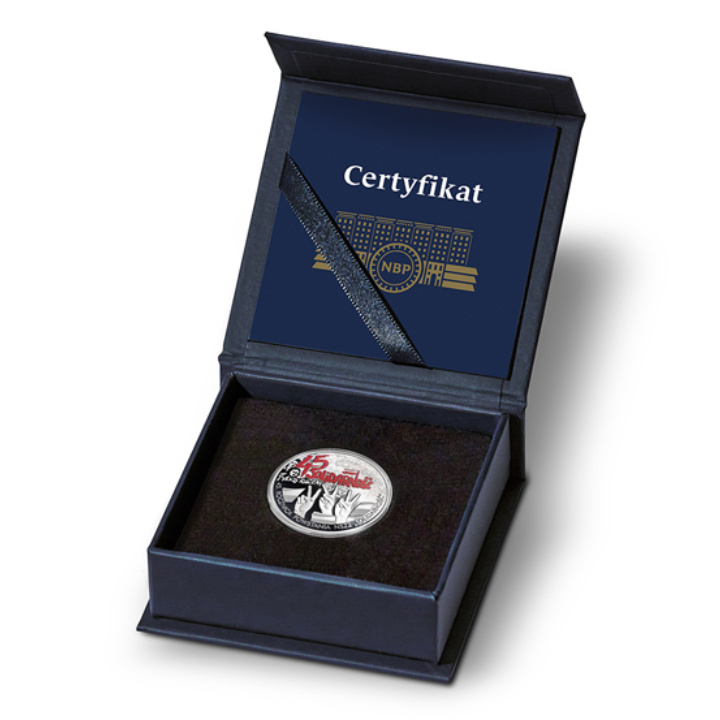 45.º Aniversario de la Fundación del NSZZ "Solidarność" – Moneda de Plata de 10 Zloty Coloreada 2025 Proof