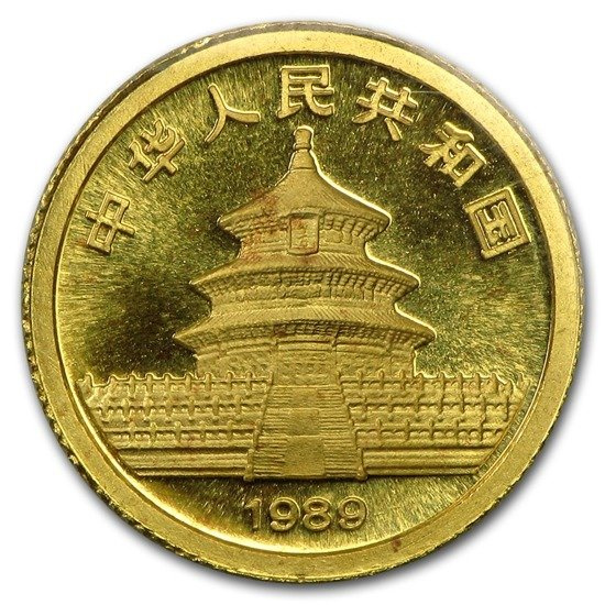 China Panda 1/20 oz Gold 1989