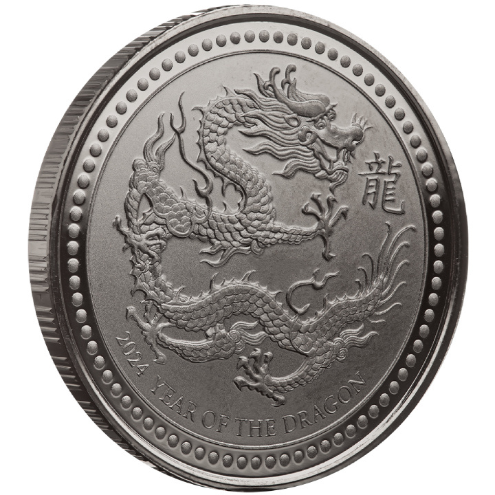 Samoa: Año del Dragón 1/2 oz Plata 2024 Rodio Negro