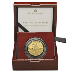Pièce d’or The Royal Mint : Lunar - Année du Mouton 1 once d’or 2027 Proof