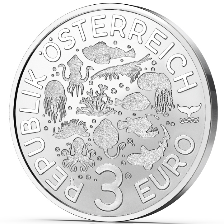 Yellow Stingray kolorowany 3 Euro Miedź 2024