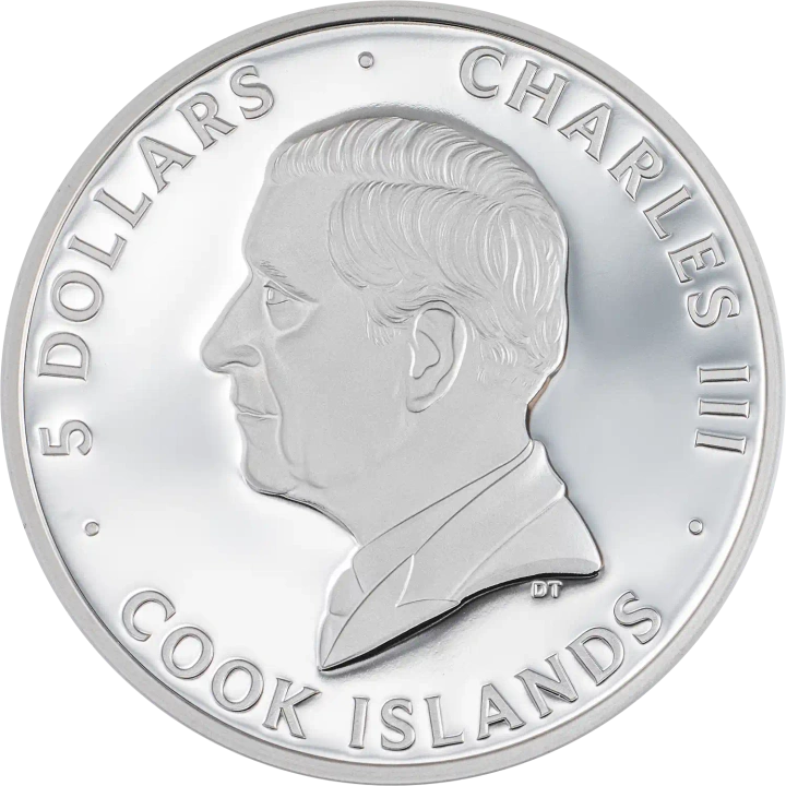 Cook Islands Line Art - Flamingo colorat 1 oz argint 2026 Proof