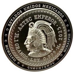 Niue: Homenaje al emperador azteca Cuauhtémoc 1 oz Plata 2025