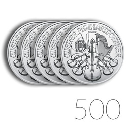 Vienna Philharmonic 1 oz Silver 2021 Investment Sets 500 Pc.