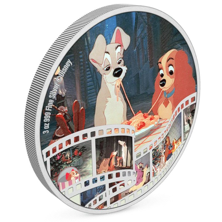 Niue: Disney Cinema Masterpieces - Lady and the Tramp barevná 3 unce stříbra 2023 Proof