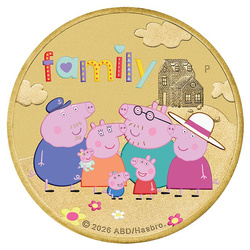 Mince z hliníkového bronzu The Perth Mint: Peppa Pig - Family 13,5 g 2026
