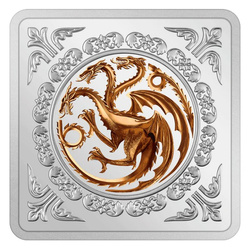 Game of Thrones - Targaryen Sigil coloured 1 oz Silver 2022 Proof
