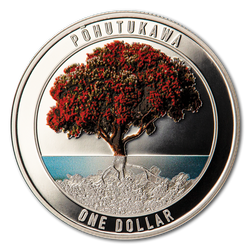 Pohutukawa színes 1 uncia ezüst 2021 Proof