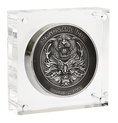 Dragon & Tiger 2000 grammes d'argent 2022 Antiqued High Relief
