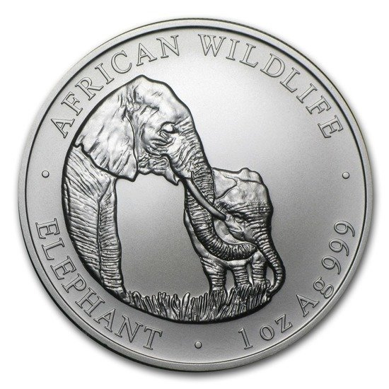 2001 Zambia 1 oz Silver Elephant