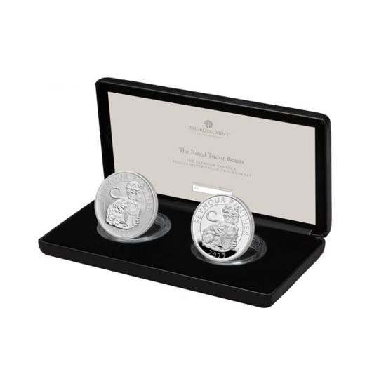 The Royal Tudor Beasts - The Seymour Panther Silver Proof & Reverse Frosted 2 Coin Set Proof
