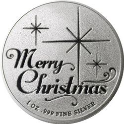Santa Claus Veselé Vánoce 1 unce stříbra kulatá