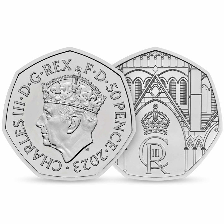 Încoronarea Majestății Sale Regele Charles al III-lea 50 pence Cupronichel 2023