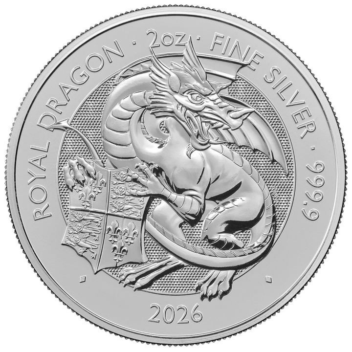 Srebrna Moneta The Royal Tudor Beasts: Royal Dragon 2 uncje Srebra 2026