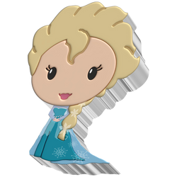 Niue : Disney La Reine des neiges – Pièce Chibi Elsa colorisée, 1 once d’argent, 2022, Belle Épreuve (Proof)