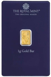 1 gram Gold Bar Britannia Best Wishes