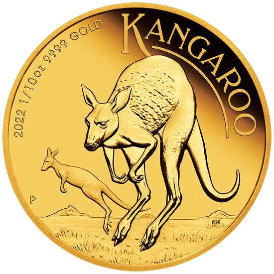 Ausztrál kenguru 1/10 oz arany 2022 Proof