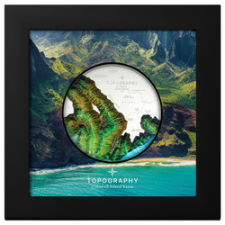 Cook Islands: Topography - Hawaii coloured 5 oz Silver 2024 Proof Coin