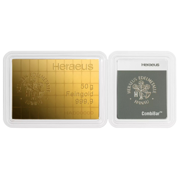Sztabka Heraeus 50 x 1 gram Złota CombiBar